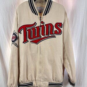 Minnesota Twins G-III Carl Banks Full Zip Varsity Jacket Mens XXL 2XL Linen MLB